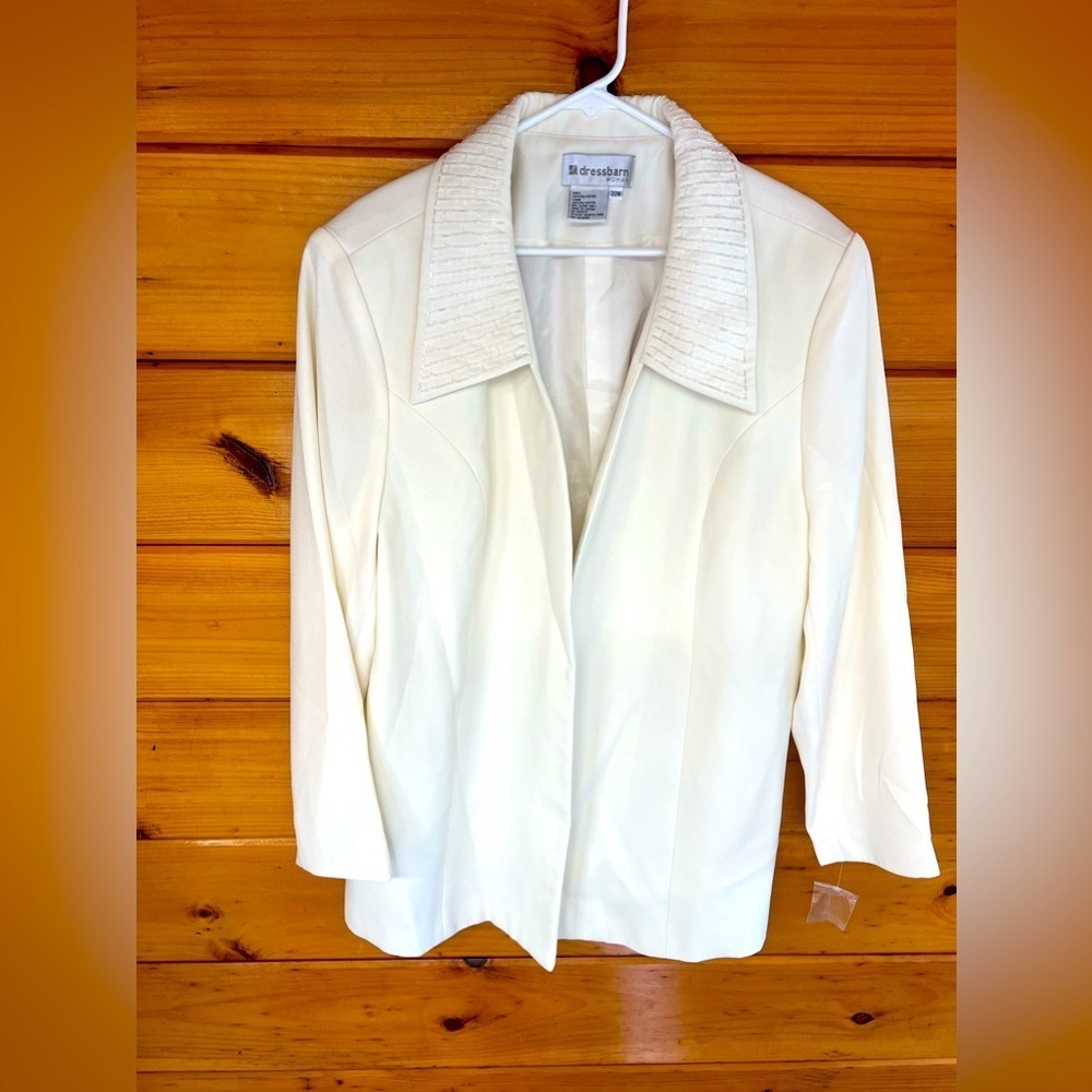 NWOT Dressbarn Sparkly Beaded Collar Open Jacket Blazer Women’s Plus Size 22W